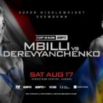 Mbilli Faces First True Test Against Derevyanchenko on August 17th on ESPN