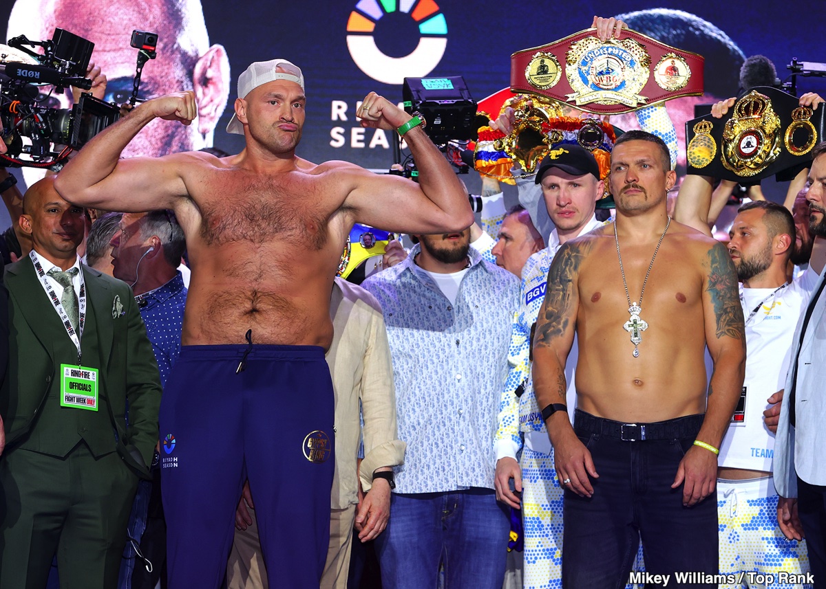 Usyk Accuses Fury of “Bad Behavior” at Weigh-In Ahead of Saturday’s Fight