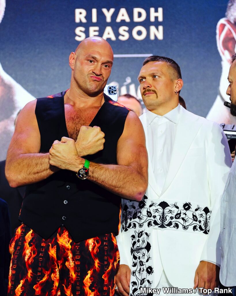 Fury Chickening Out? Refuses Eye Contact with Usyk at Final Presser