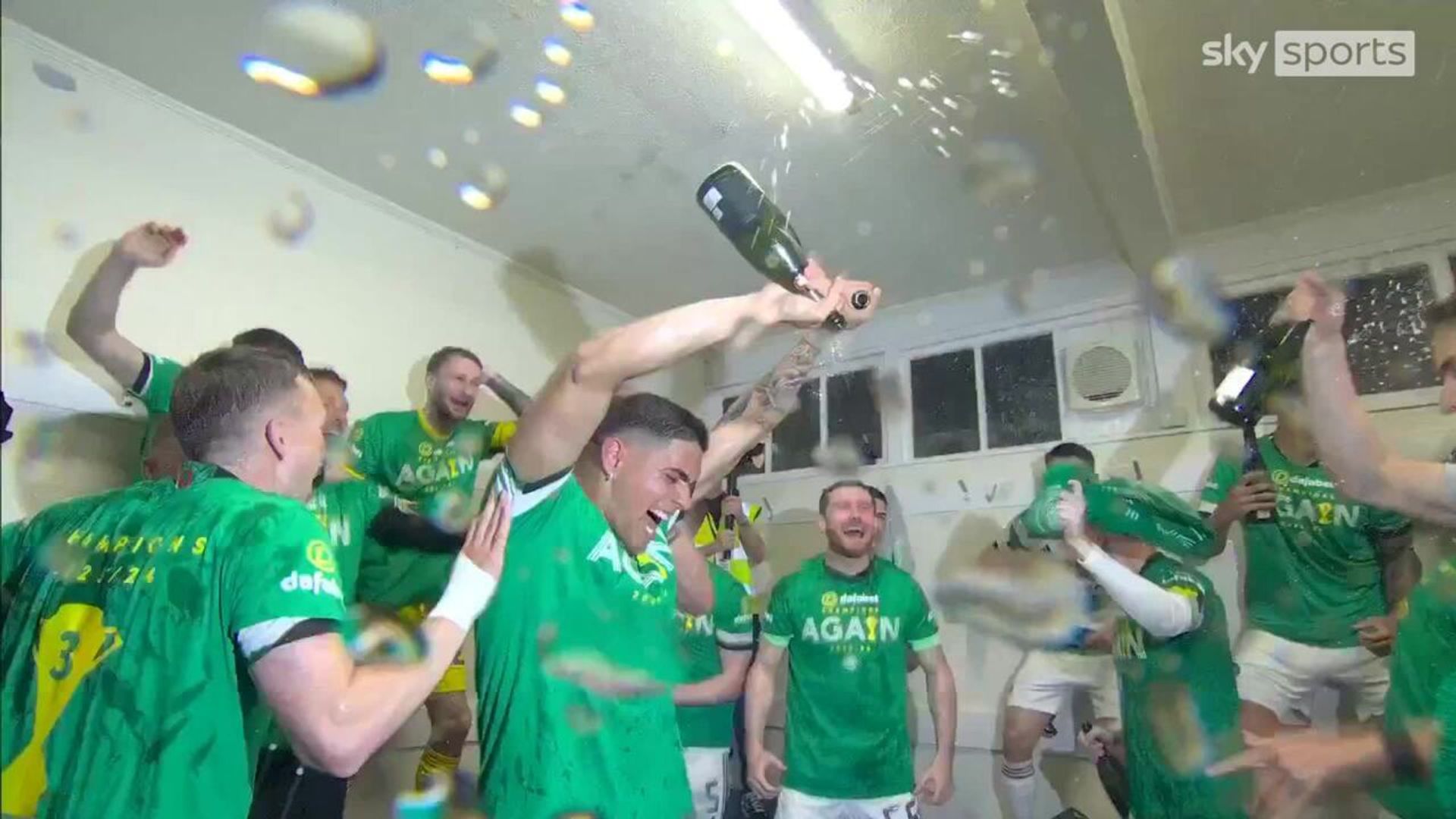 Celtic’s dressing room celebrations after title win!