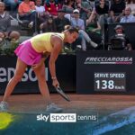 Sabalenka smashes racket early in Rome final