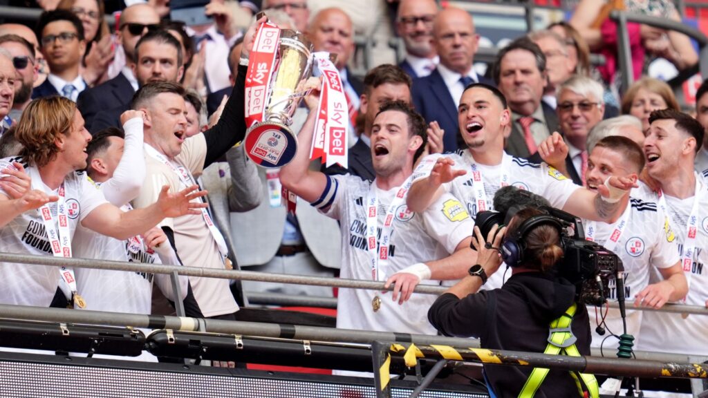 Crawley win at Wembley to seal promotion to League One