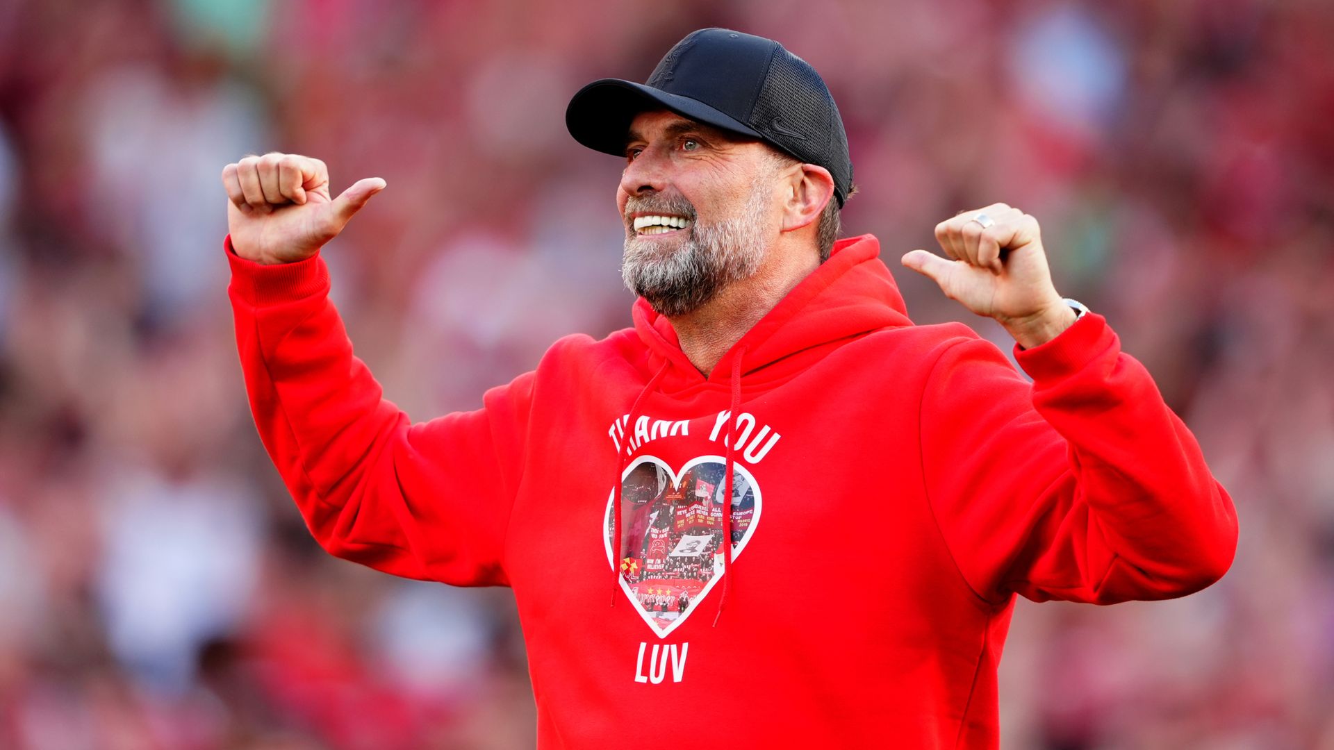 Klopp leads Slot chants in final speech to Liverpool fans at Anfield