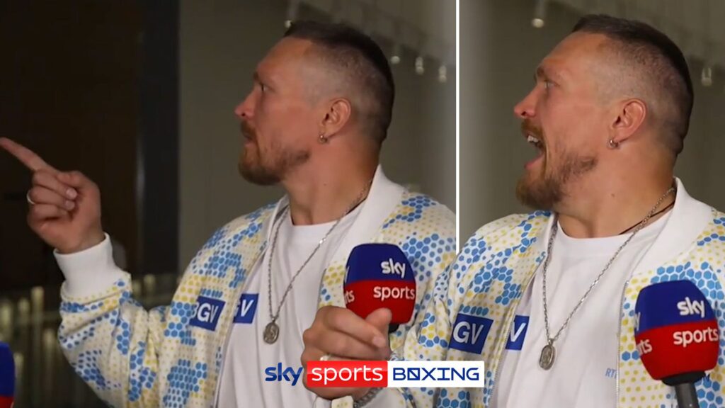 NEW FOOTAGE: Usyk’s animated reaction to John Fury fracas