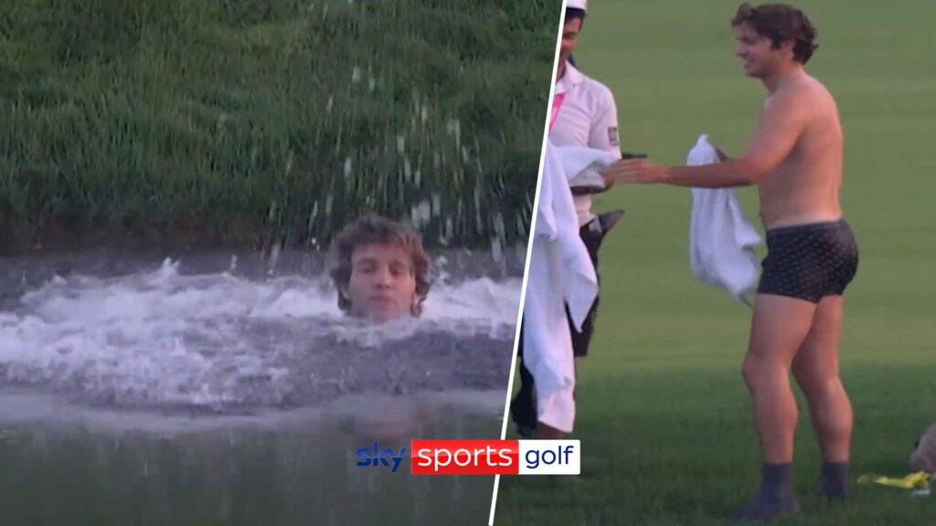 ‘How come he didn’t take his socks off?’| Fan jumps into lake to retrieve club