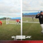 A rabona, a miss… and Crofty in goal!? F1 drivers take on penalty shootout