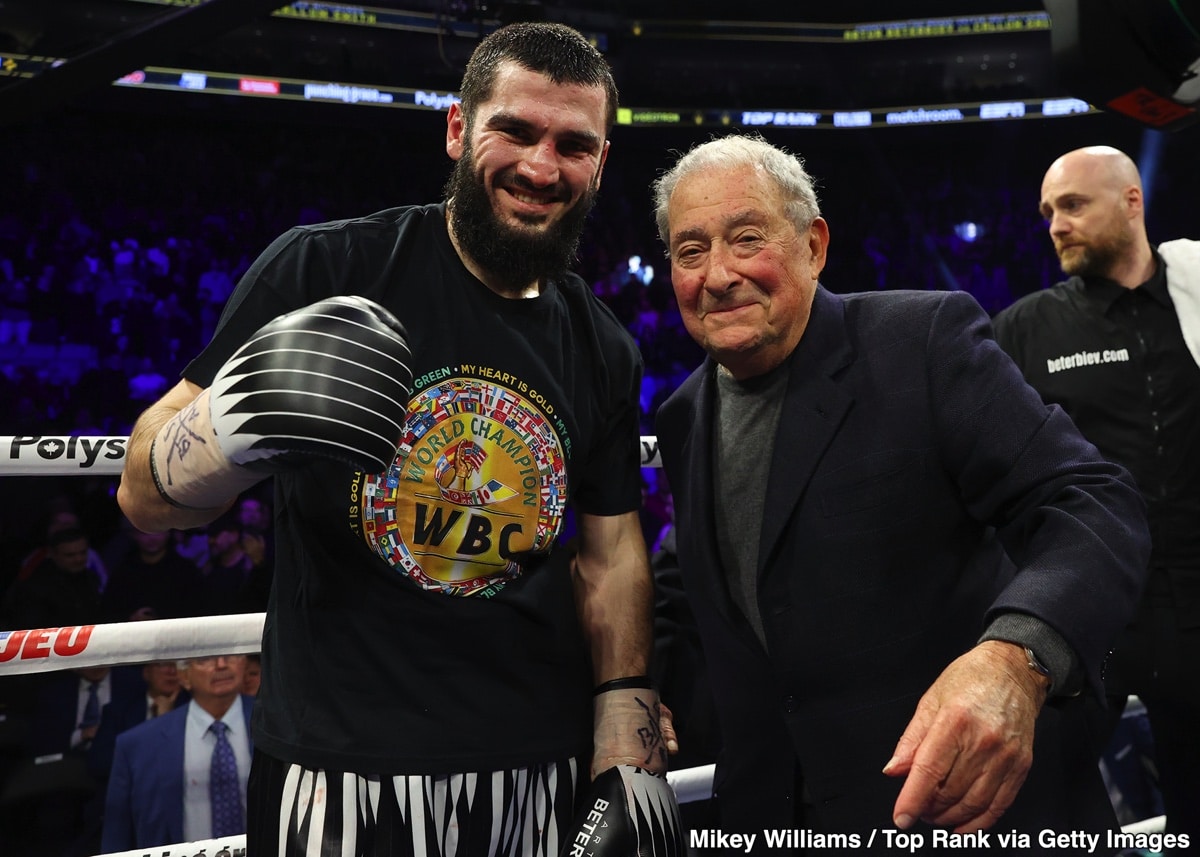 Bob Arum Wants Artur Beterbiev to Fight Bivol, Canelo or Benavidez Next, Not Eifert