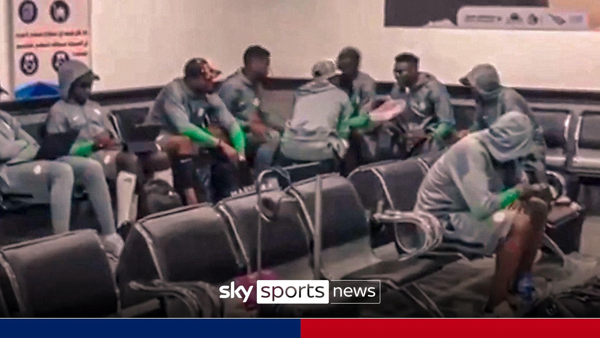 Incredible footage of Nigeria squad stuck in Libyan airport!