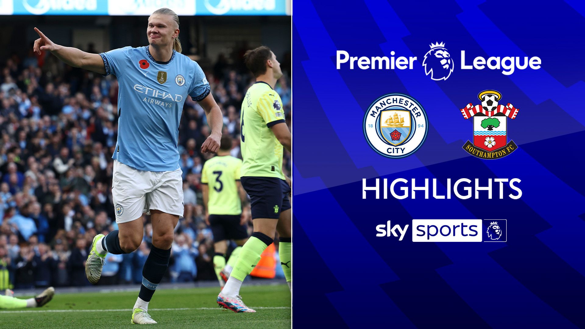 Acrobatic Haaland again! Man City edge Saints to go top