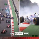 Big Tsunoda crash causes first lap safety car | Race Start