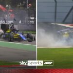 HUGE crash between Bearman and Albon after ‘misunderstanding’