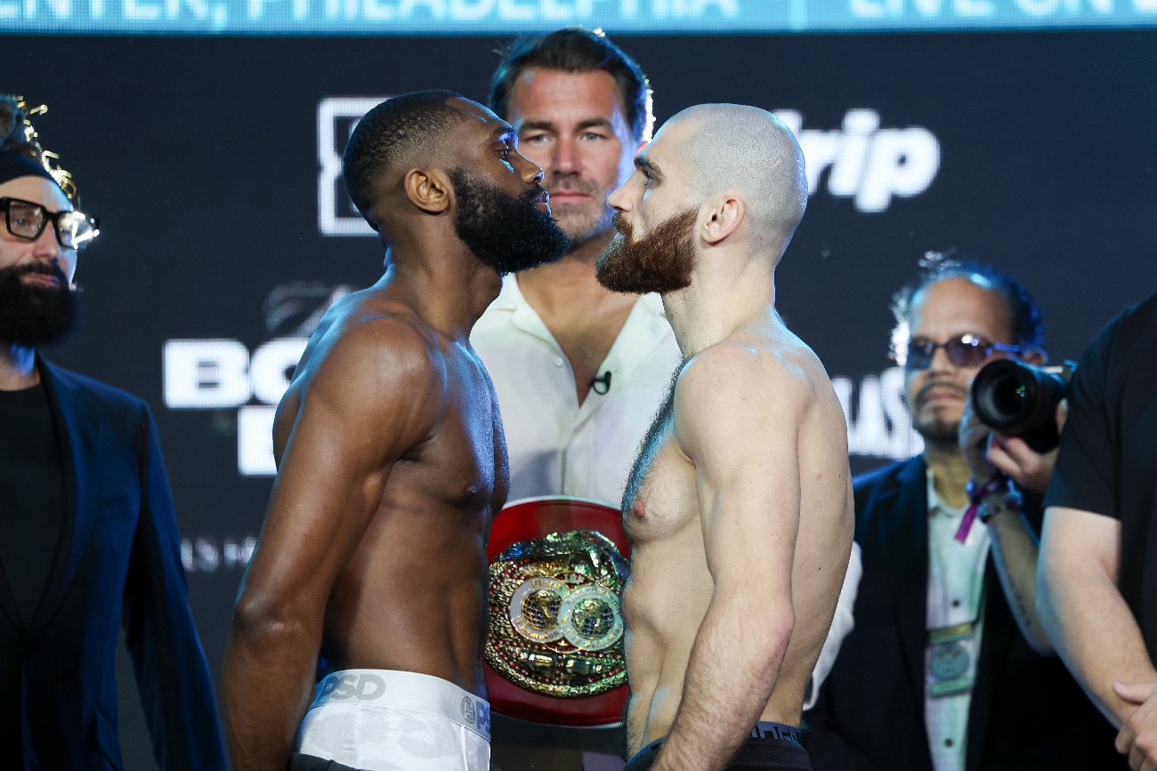 Jaron Ennis 146 vs. Karen Chukhadzhian II 146.6 – Weigh-in Results for Saturday