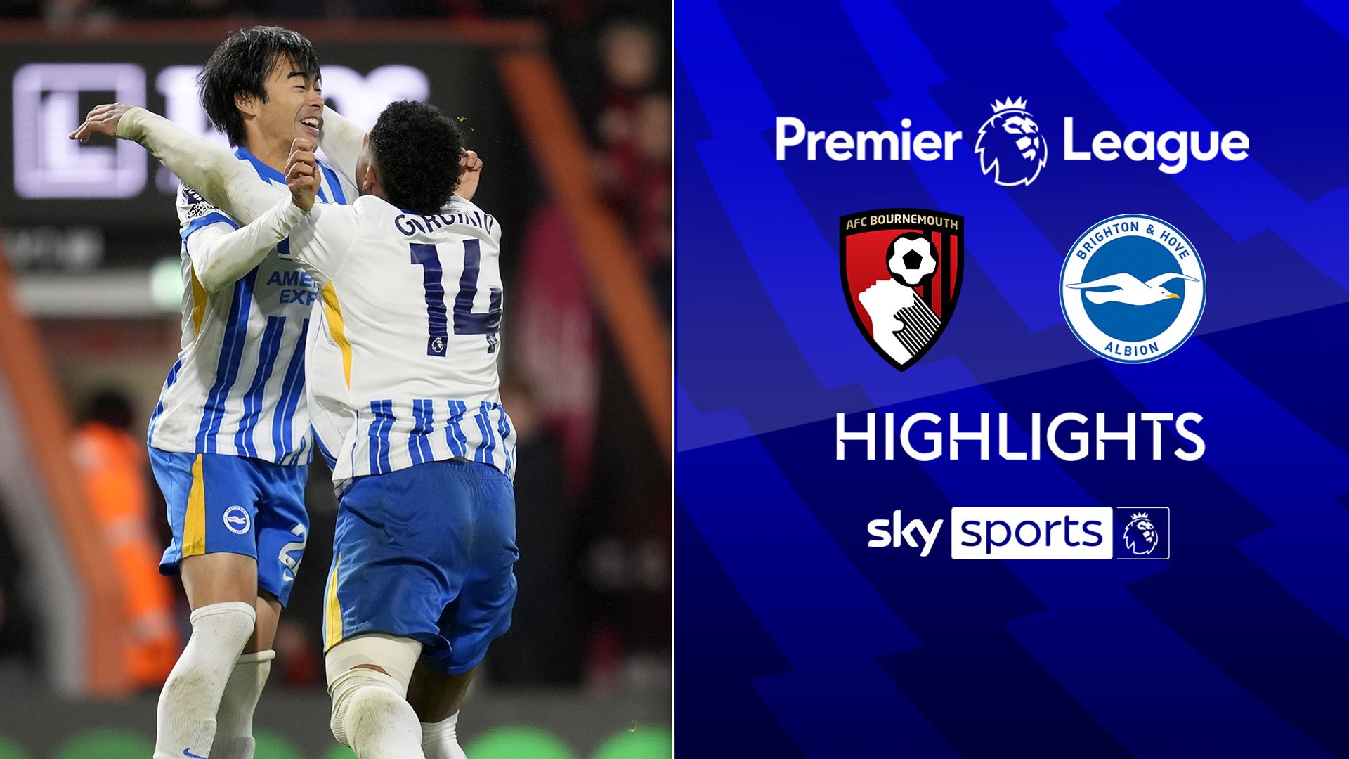 Brighton up to fifth with win at Bournemouth