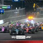 Russell holds lead as Leclerc takes second on first lap of Las Vegas GP!