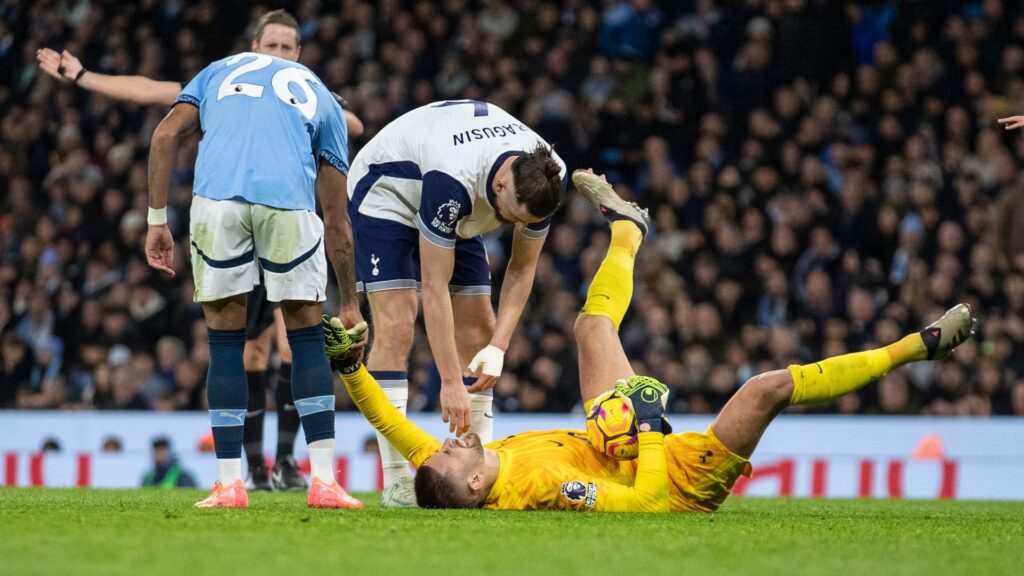 Vicario out for ‘a while’ after fracturing ankle during Man City win