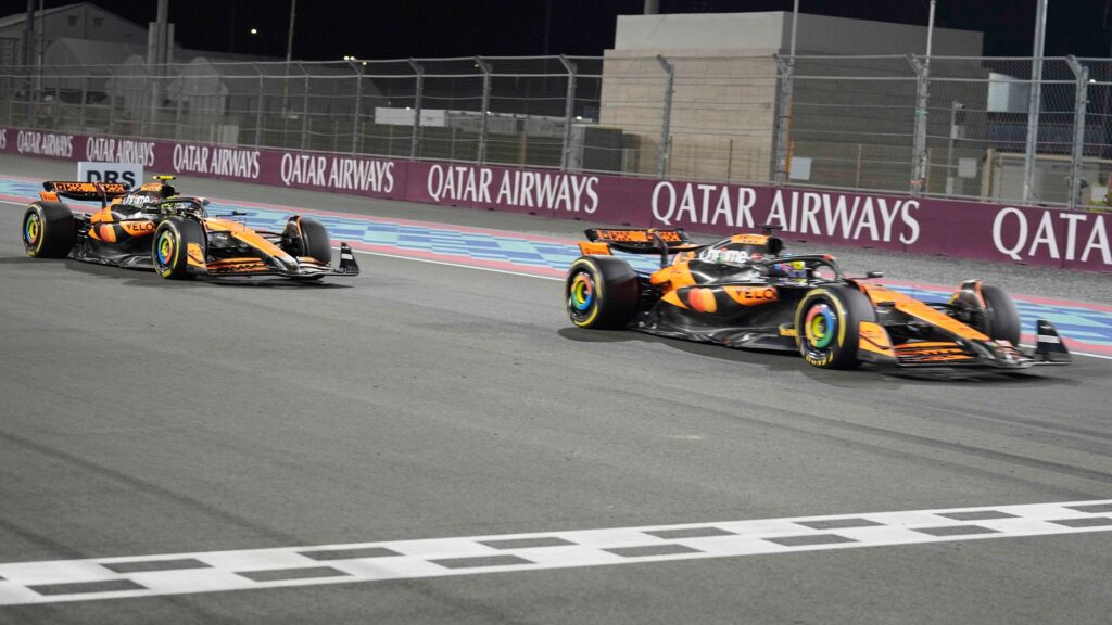 Norris lets Piastri through for win as McLaren seal Qatar Sprint one-two