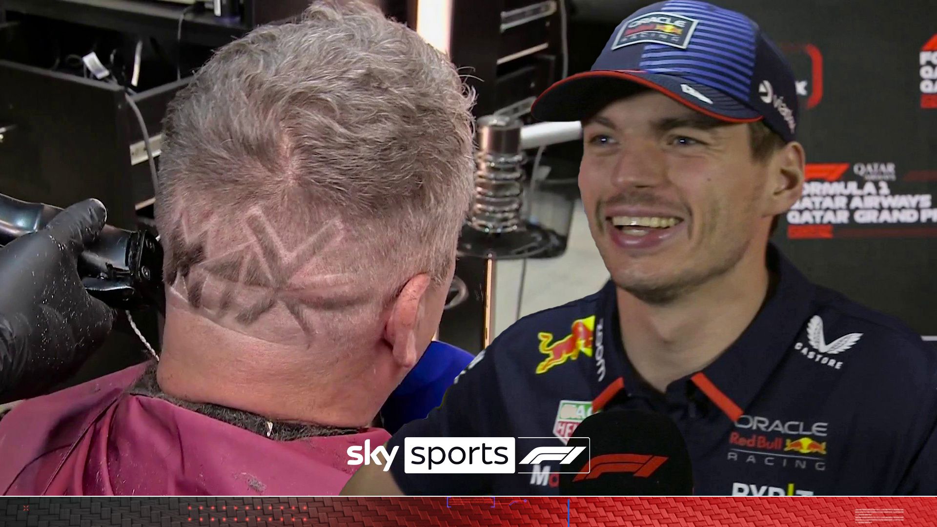 Sky reporter gets Verstappen tribute SHAVED into head – to Max’s delight!