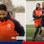 Amorim gets stuck in! New boss hands on in first training session