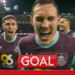 Roberts’ 25-yard curler catches keeper out to draw Burnley level!