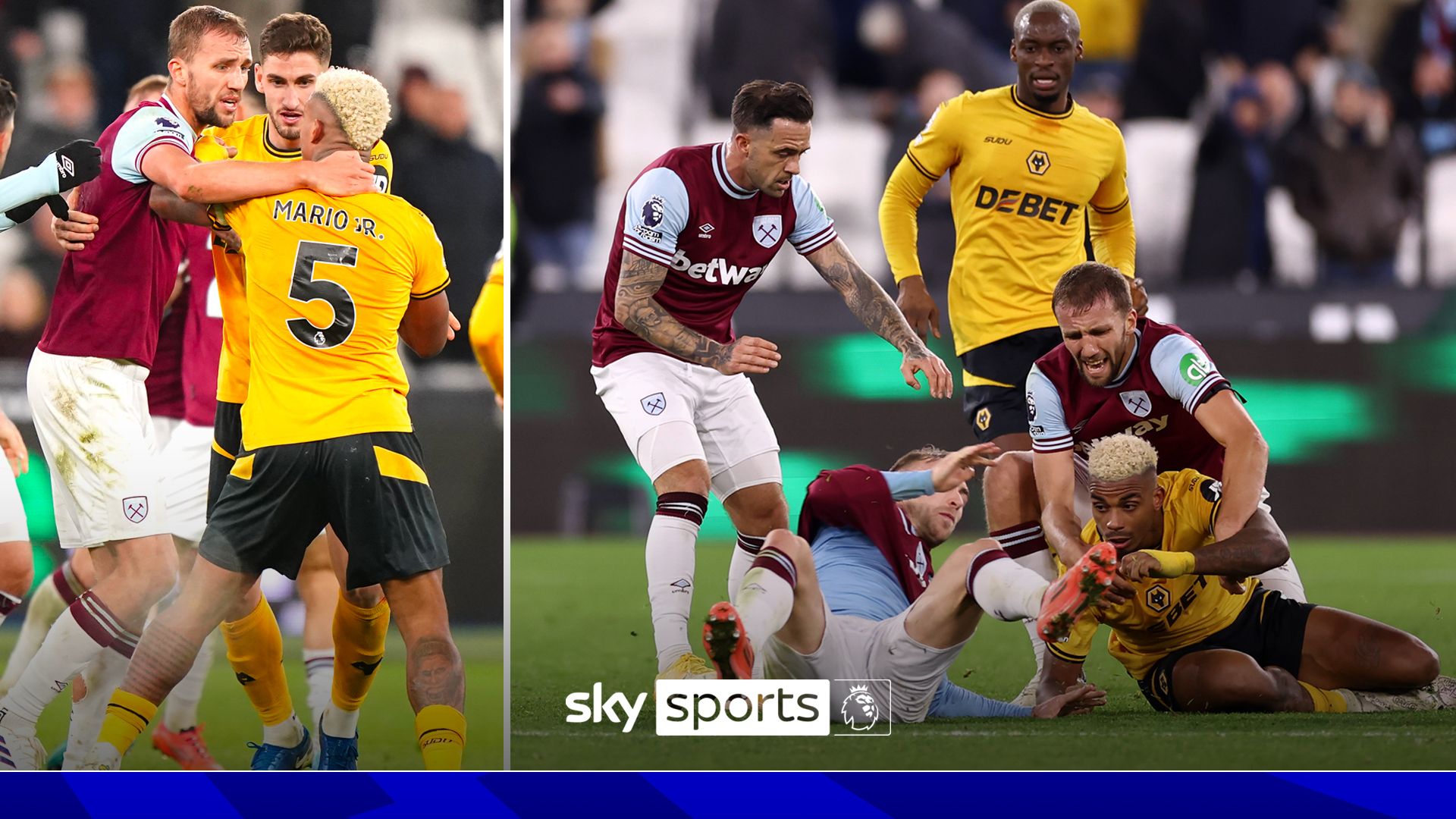 Bowen and Lemina end up on the floor after full-time scuffle!