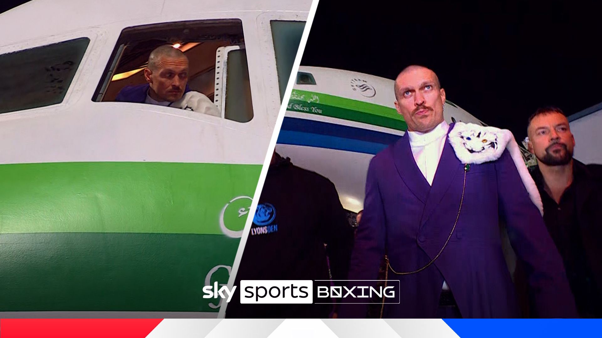 ‘What SCENES!’ | Usyk hangs out cockpit before EXTRAVAGANT arrival!