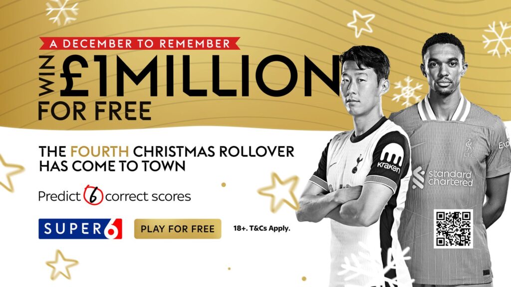 Super 6 Christmas Rollover – Win £1m!