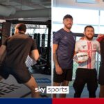 Super League players tangle with UFC champion in the Octagon!