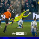 Adingra shoots wide with HUGE Brighton chance