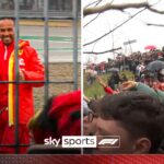 Fans give Hamilton a HUGE welcome to the track!