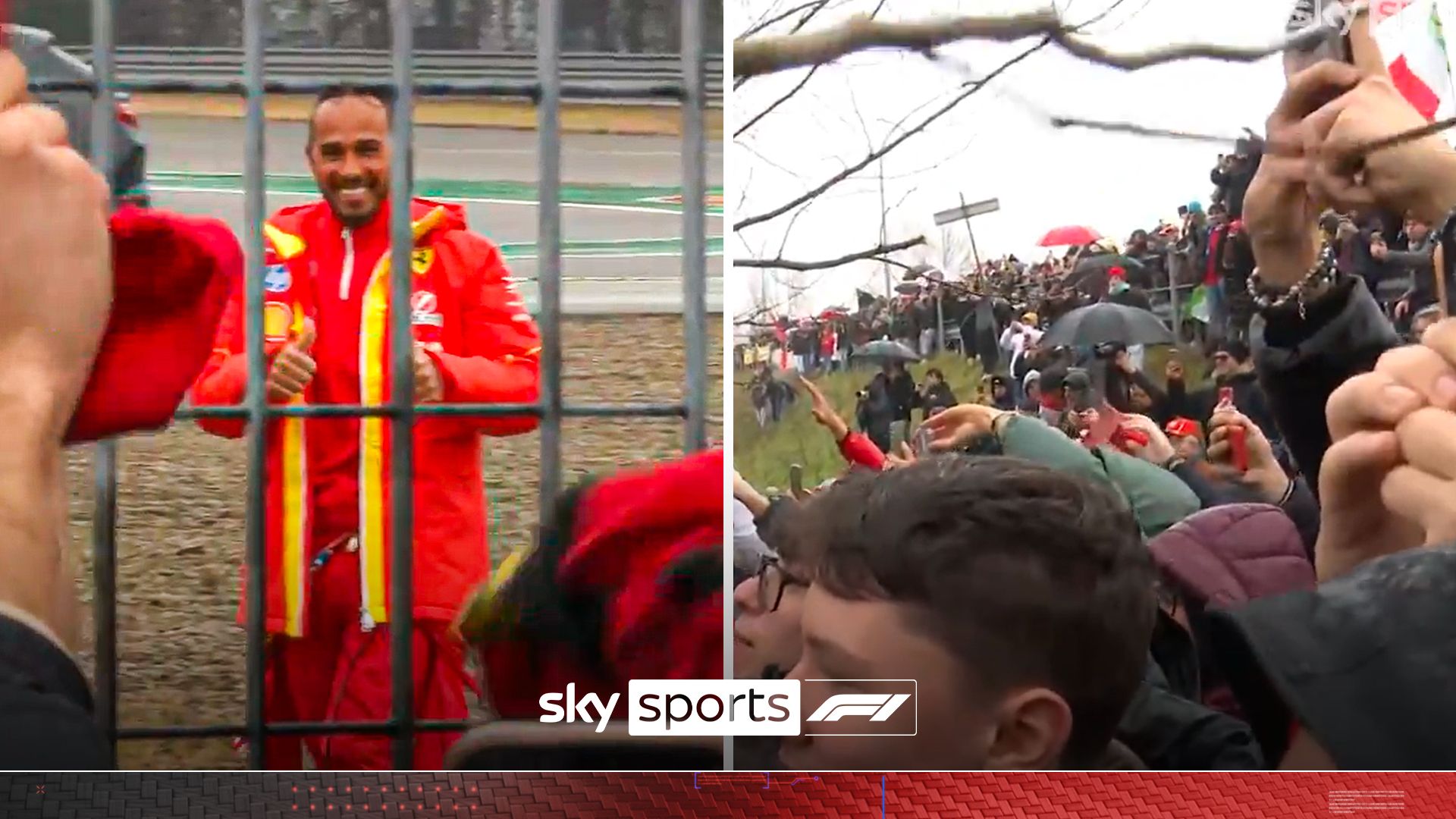 Fans give Hamilton a HUGE welcome to the track!