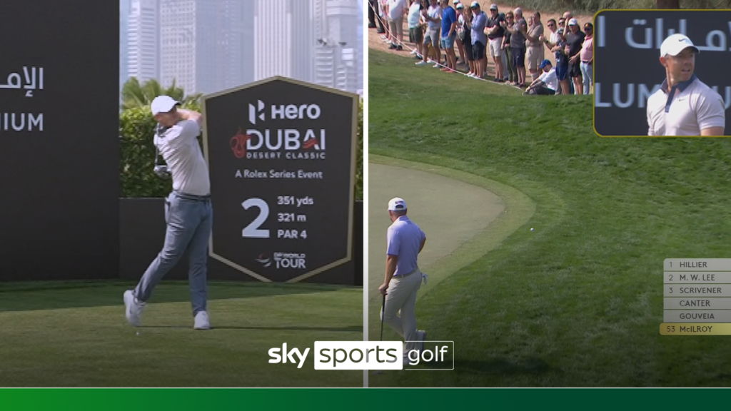 McIlroy hits HUGE drive through the green on 356-yard par-four!