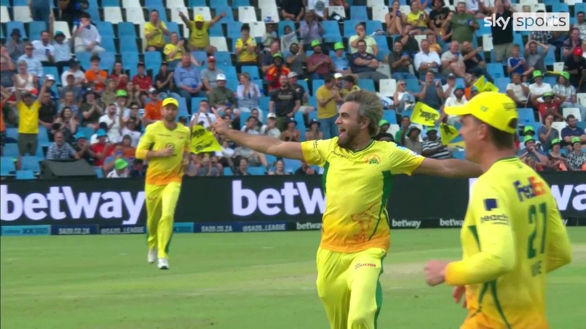 Bowler and fielder with combined age of 85 take ‘stunning’ wicket!