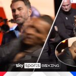 Eubank Jr SMASHES EGG into Benn’s face to spark chaos at press conference