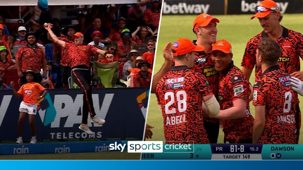 ‘We are in shock!’ | Overton makes incredible one-handed catch for Sunrisers!