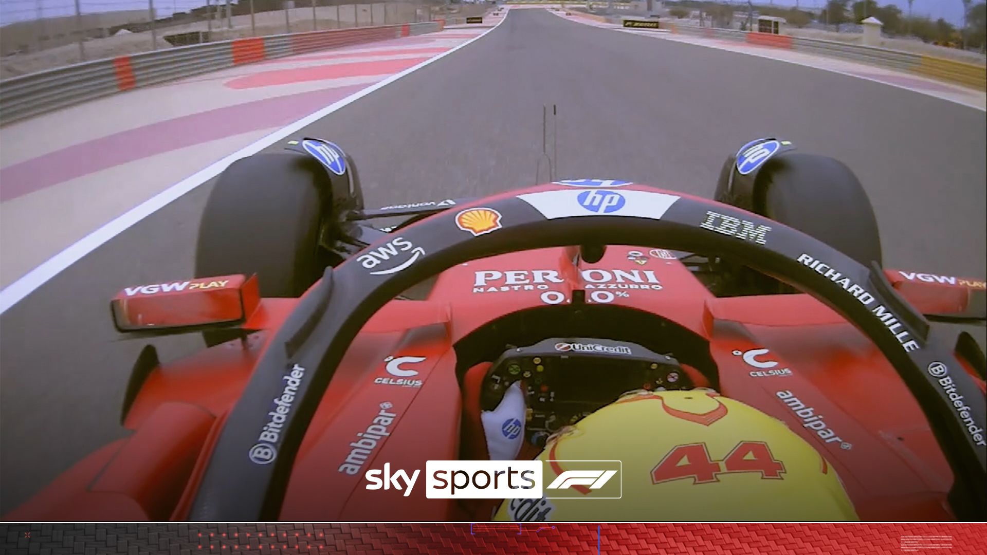 Ride onboard with Hamilton on the fastest lap of his Ferrari debut in Bahrain!