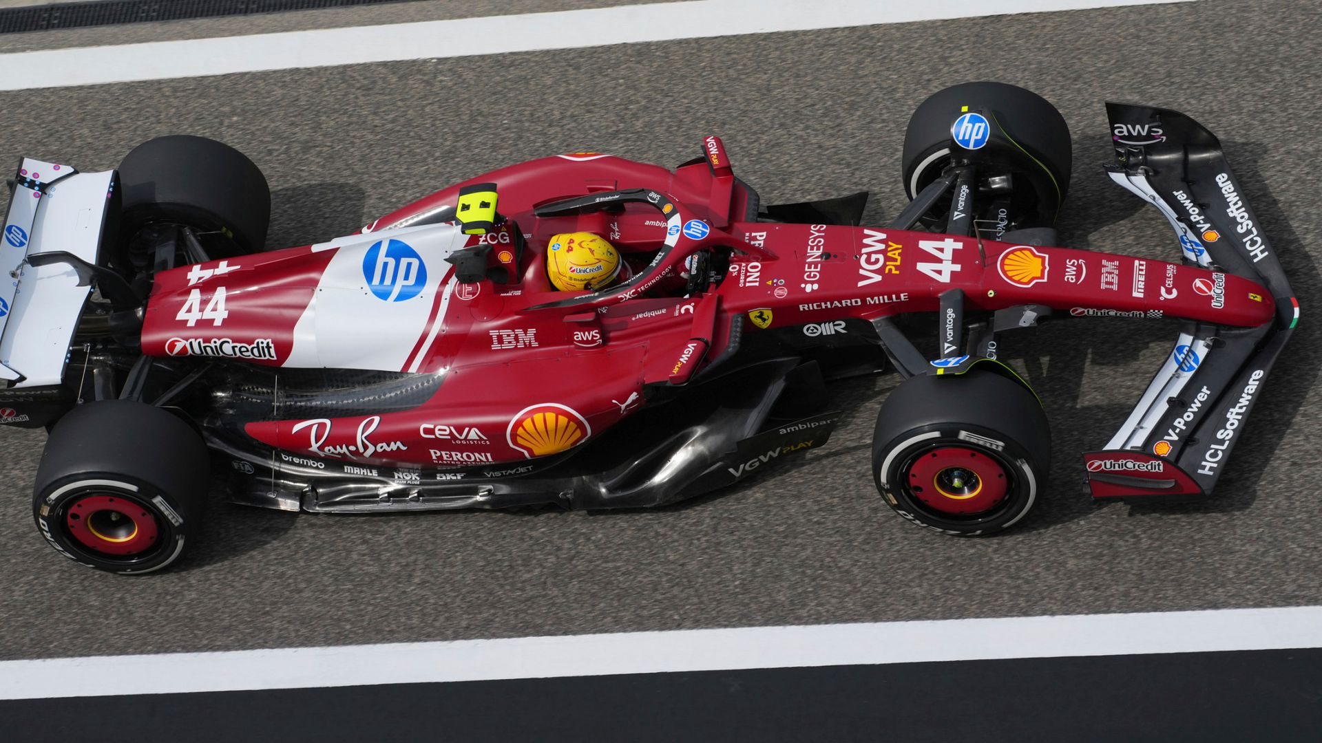 Hamilton completes full Ferrari test debut as Antonelli sets morning Bahrain pace