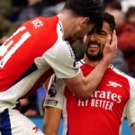 Makeshift forward Merino nets double to fire Arsenal past Leicester