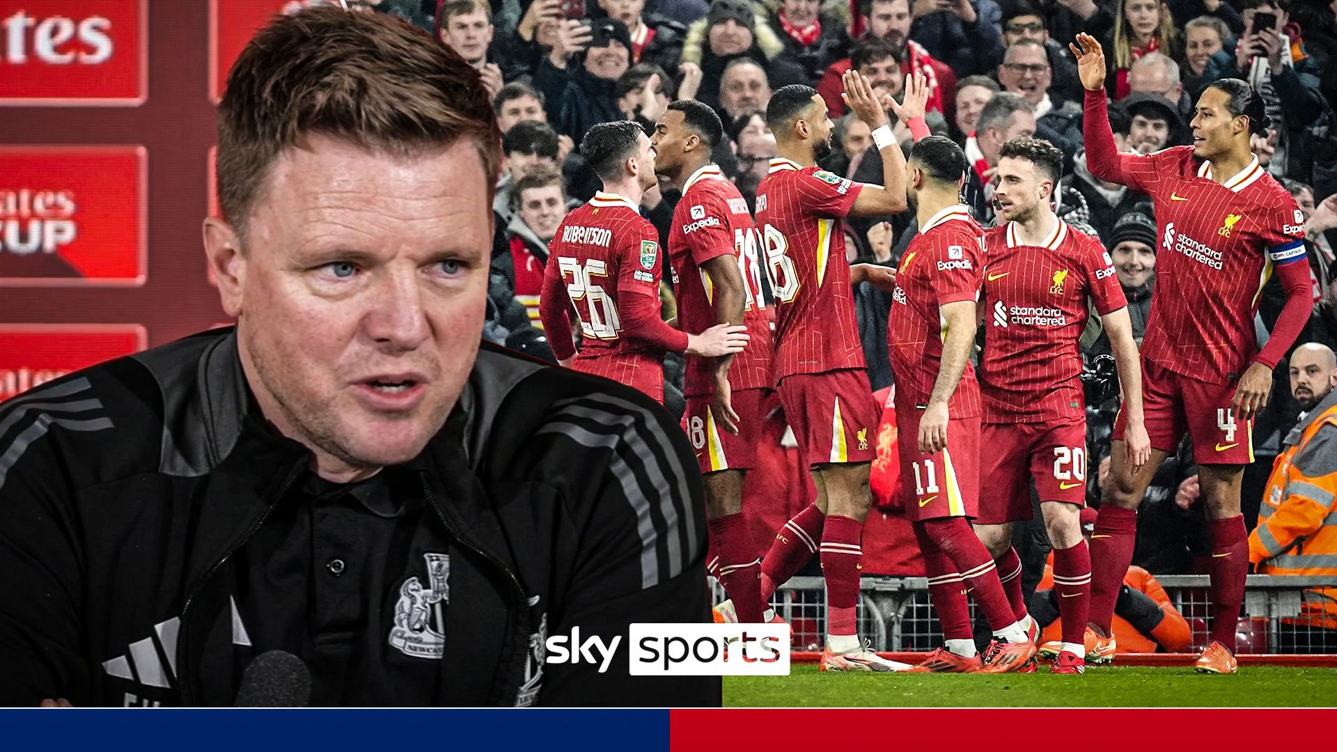 Howe anticipates ‘mouth-watering tie’ vs Liverpool in Carabao Cup final