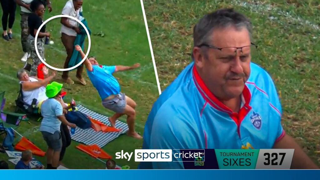 When a crowd catch goes wrong… Commentators left laughing at fan fail!