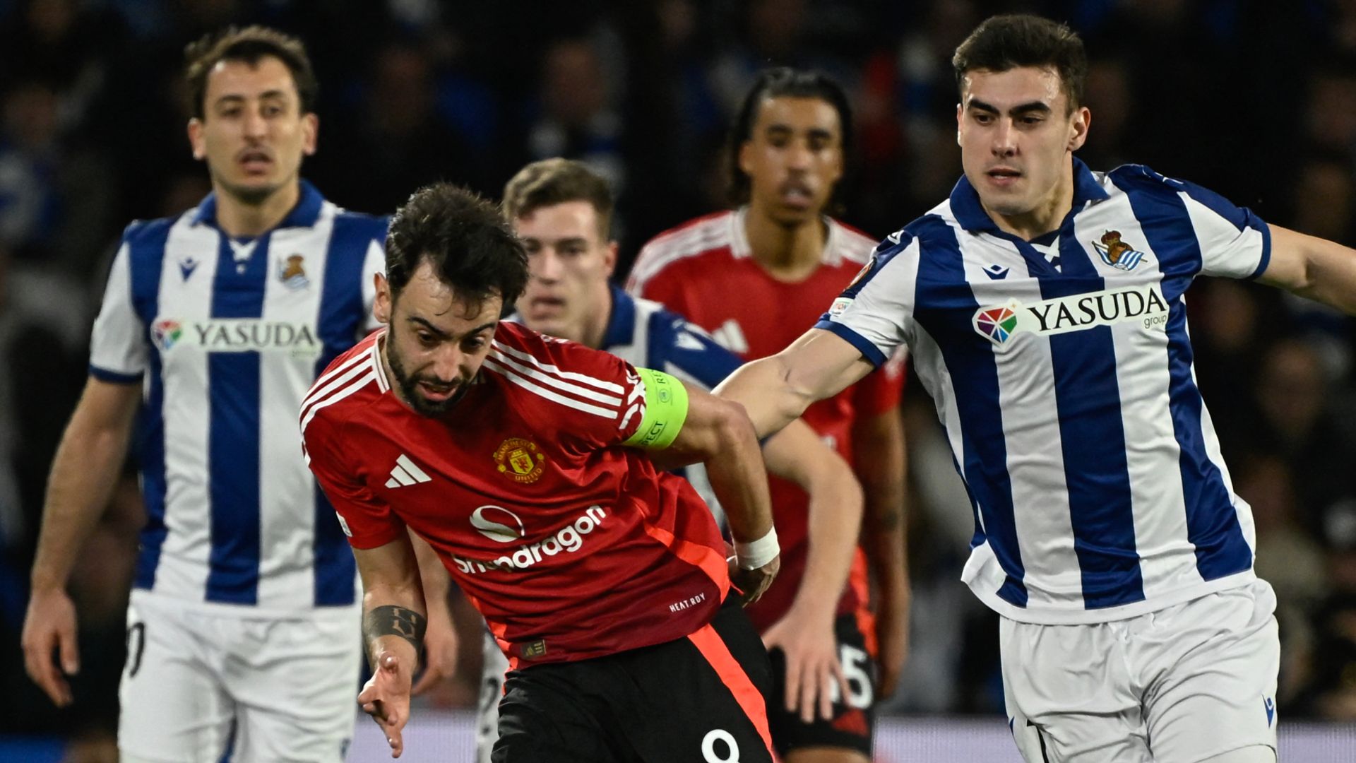 Man Utd settle for a point at Sociedad after Fernandes gives away penalty LIVE!