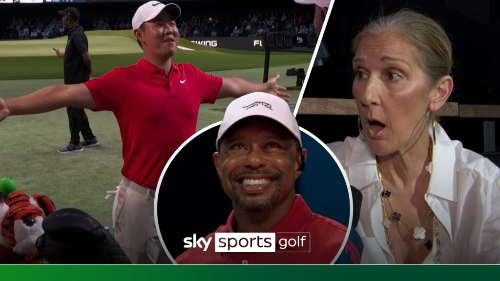 Titanic at the TGL! | Celine Dion performs live in front of Tiger Woods!