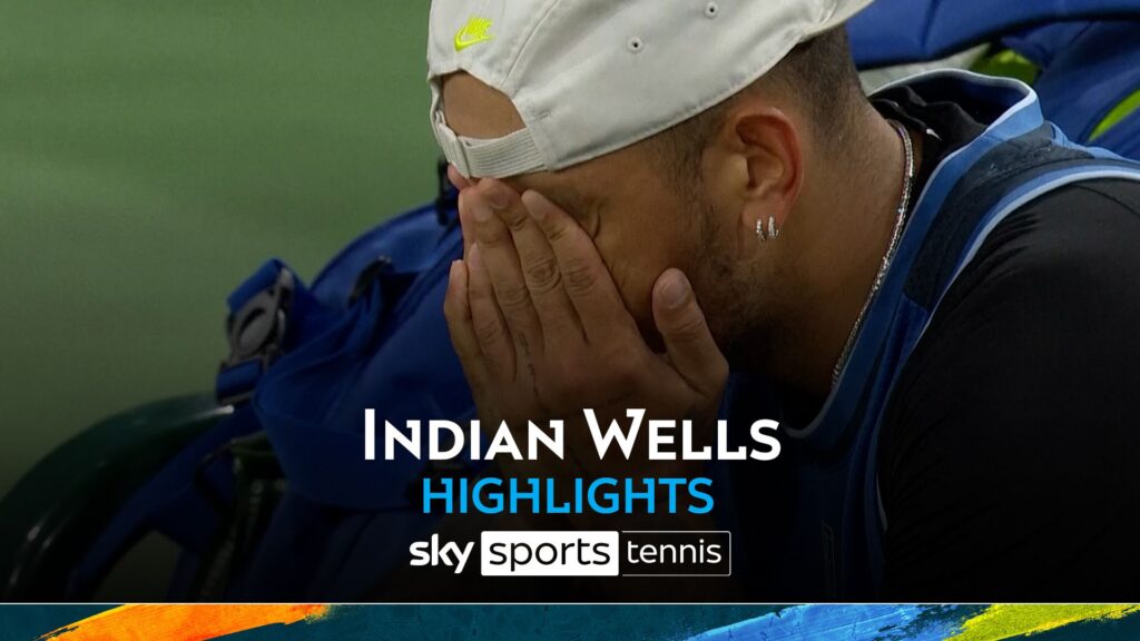 Kyrgios in tears after retiring hurt at Indian Wells