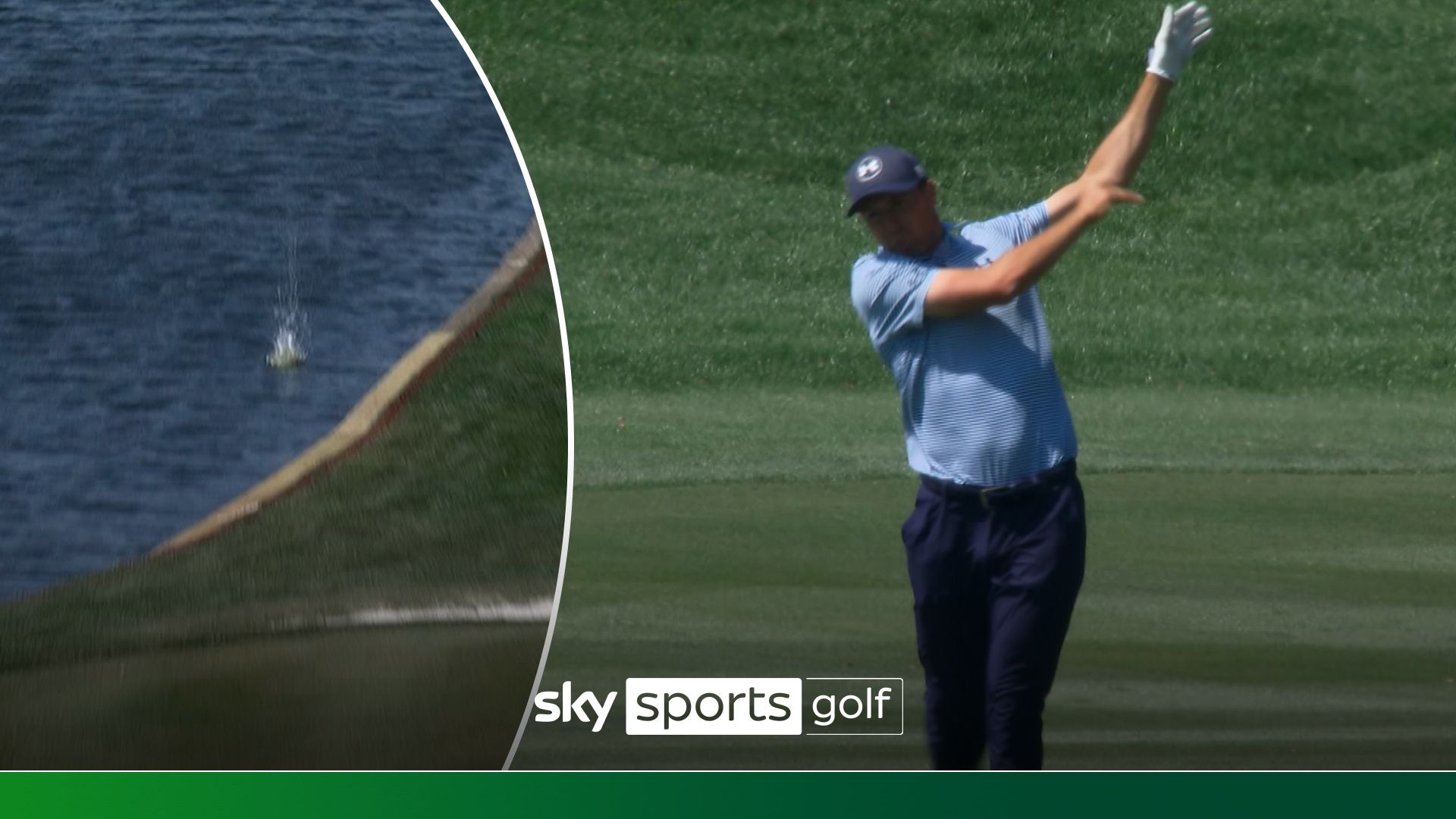 Spieth SLAMS club into ground after finding the water