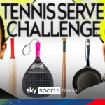 ULTIMATE TENNIS SERVE CHALLENGE! | Can tennis stars ACE a serve using MIX AND MATCH equipment?